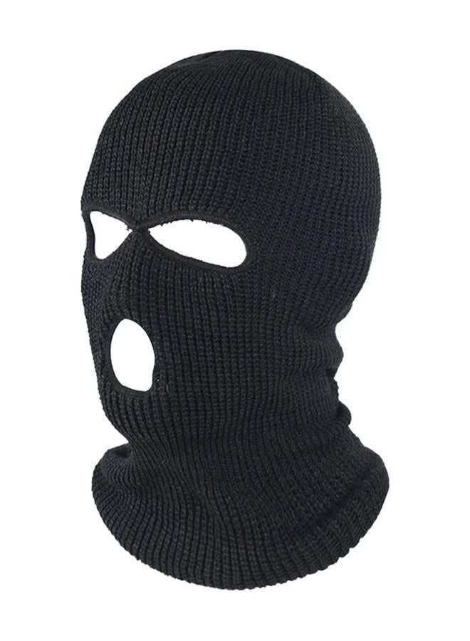San Yi 3 Hole Balaclava Full Face Mask Unisex Winter Neck Warm Knitted Balaclava Face Cover for Men Women Outdoor Sport Fishing Skiing One Size Fit All (Black) - Image 1